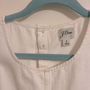 White denim J. Crew dress, size 8, 34.5” shoulder to hem.